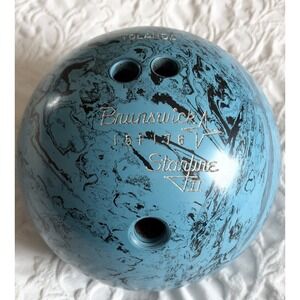 Brunswick Starfire II Bowling Ball Vintage Blue Black Marble Swirl 12 LB Retro